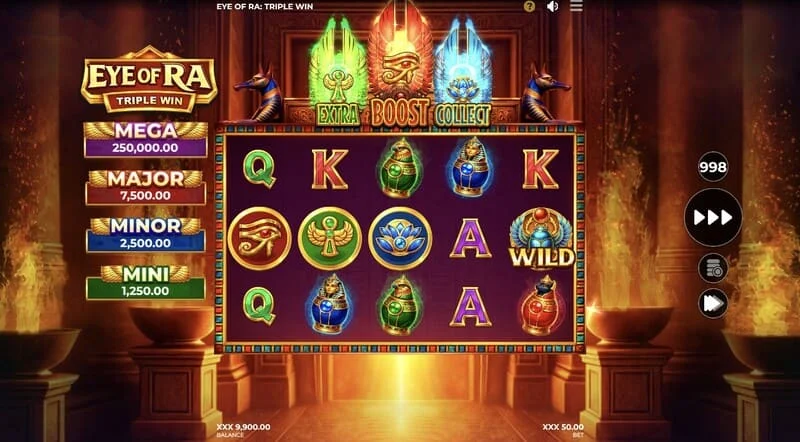 Eye of Ra Triple Win – vylosovaný Wild na válcích